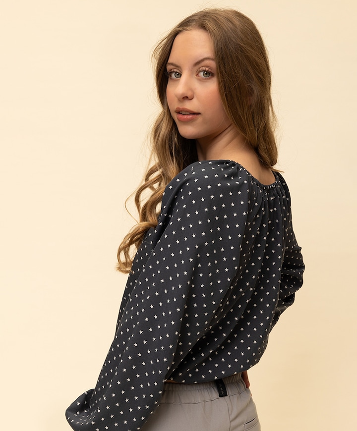 Meisjes blouse lange mouw zwart