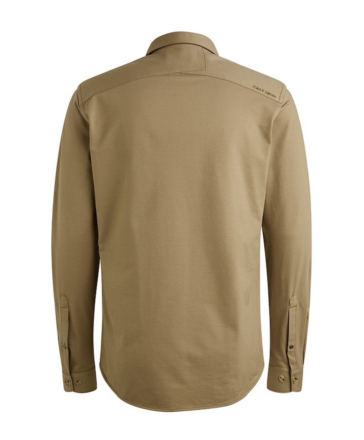 Heren overhemd lange mouw beige