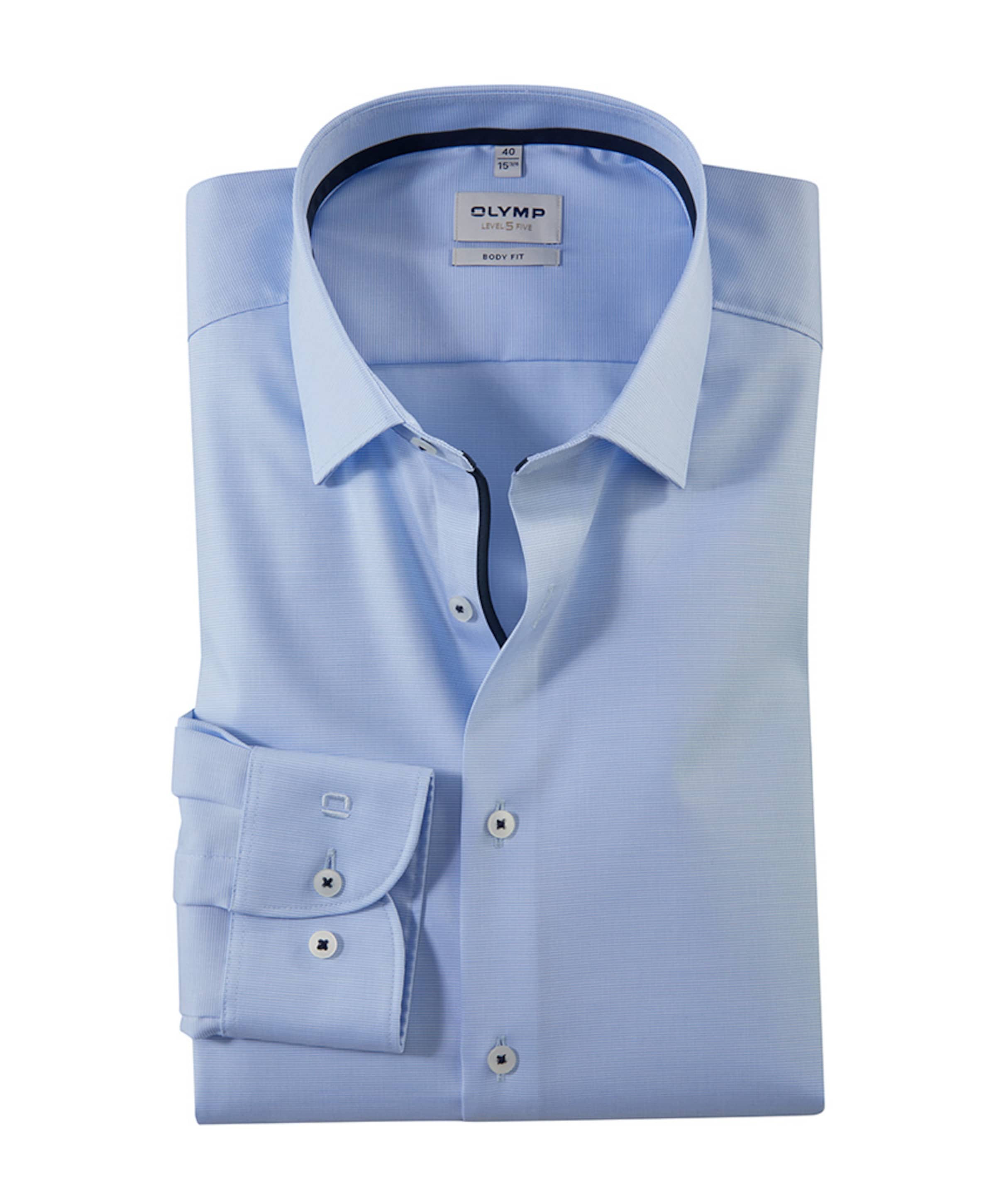 Heren overhemd lange mouw blauw