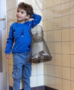 Cargo denim  jeans blauw