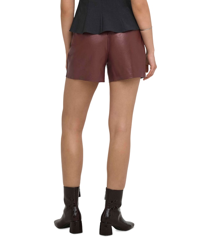 ONLJULIA FAUX LEATHER SHORTS OTW dames korte broek bruin