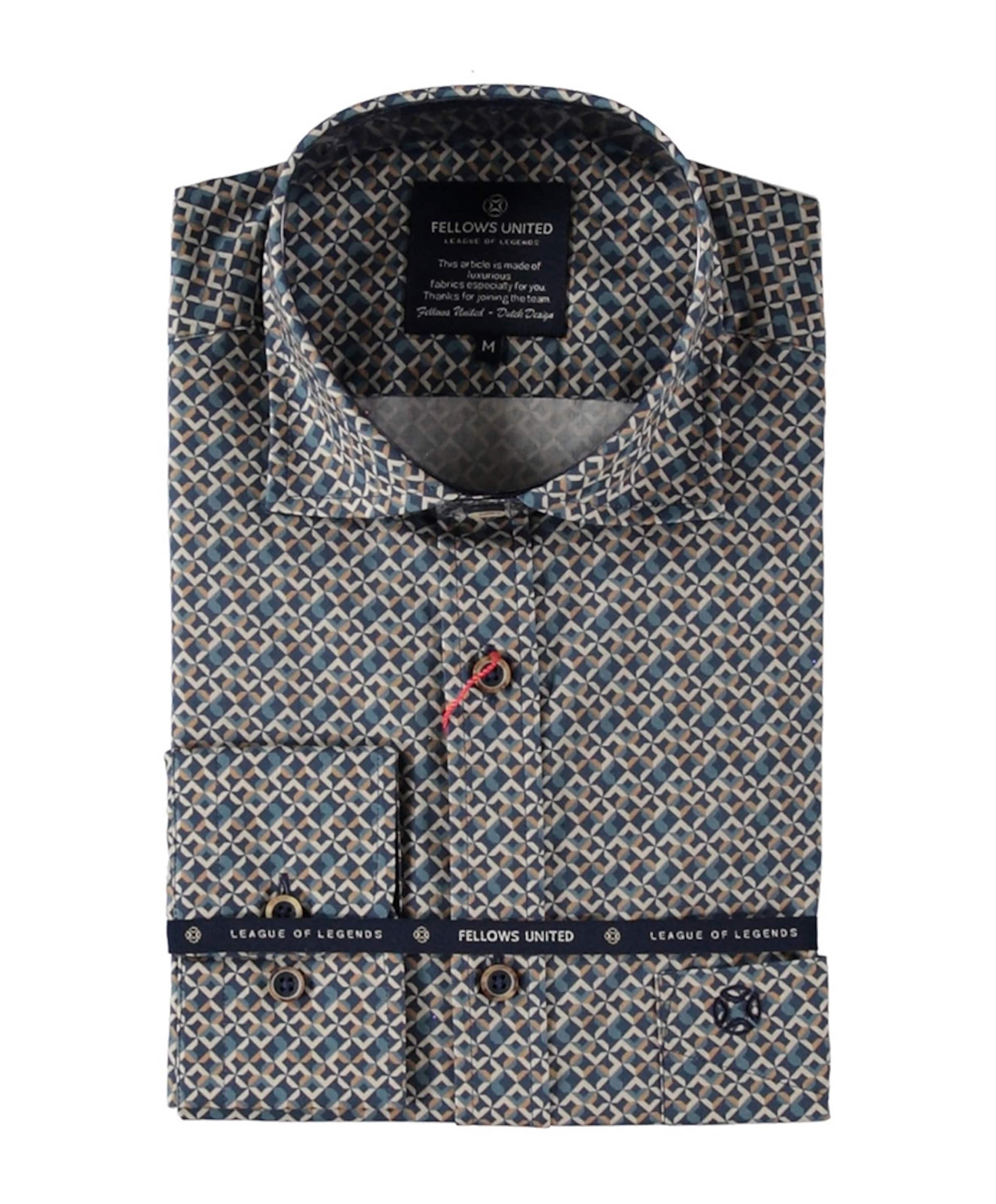 Heren overhemd lange mouw blauw