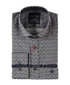 Heren overhemd lange mouw blauw