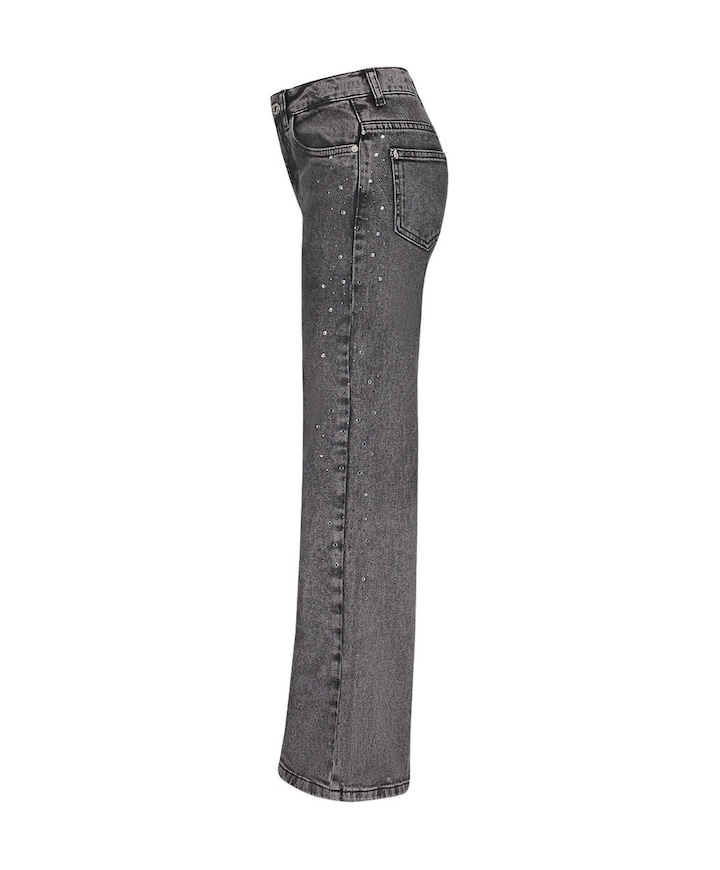 Attitude Wide Leg Glitter meisjes jeans grijs