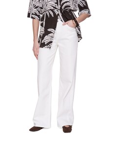 Pants wide leg dames broek ecru