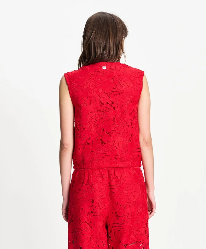 Dames gilet rood