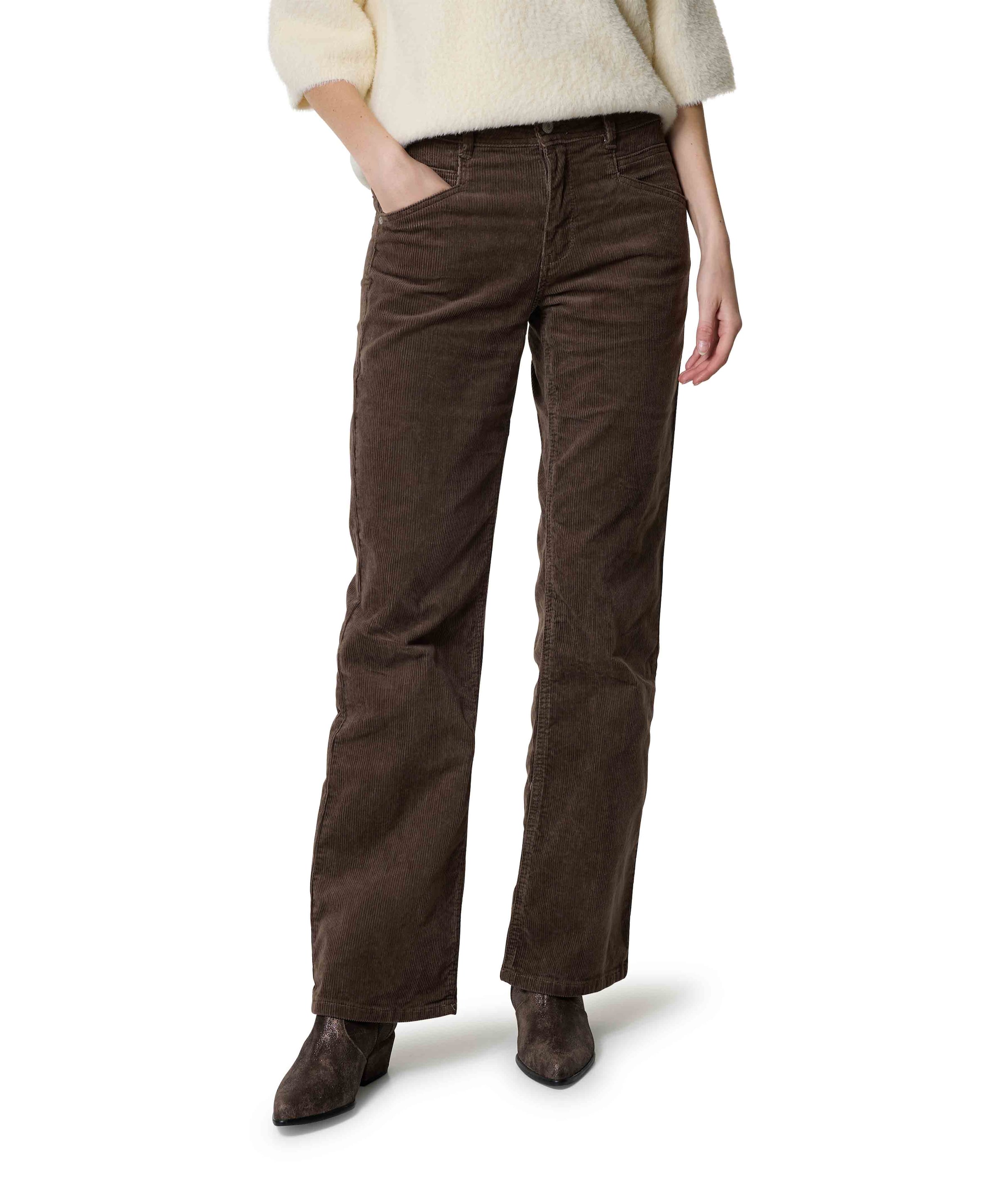 Bibette 10W cord 82 cm dames broek bruin