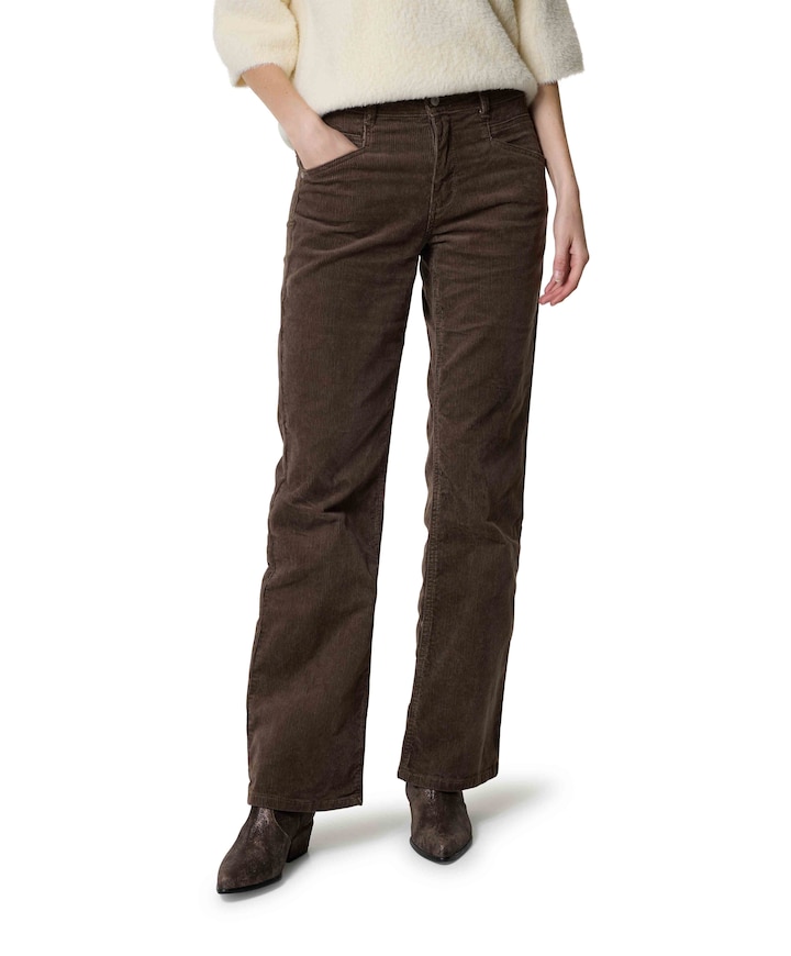 Bibette 10W cord 82 cm dames broek bruin