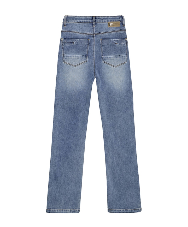 Wide Straight Fit meisjes jeans blauw