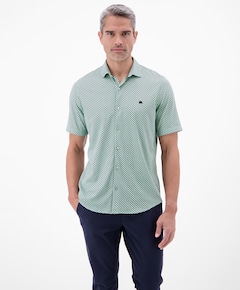 Heren overhemd korte mouw blauw