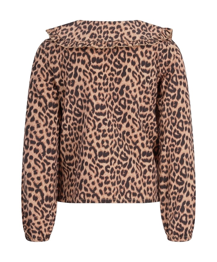 Meisjes blouse lange mouw beige
