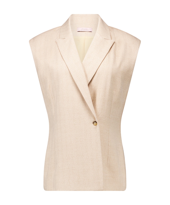 Dames gilet beige