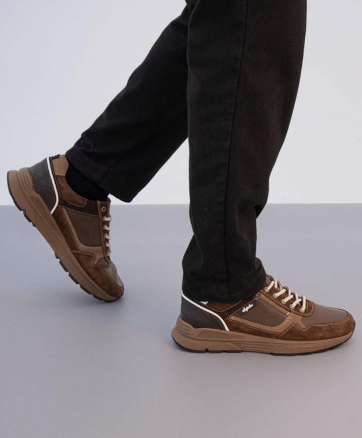 Connery heren sneakers bruin