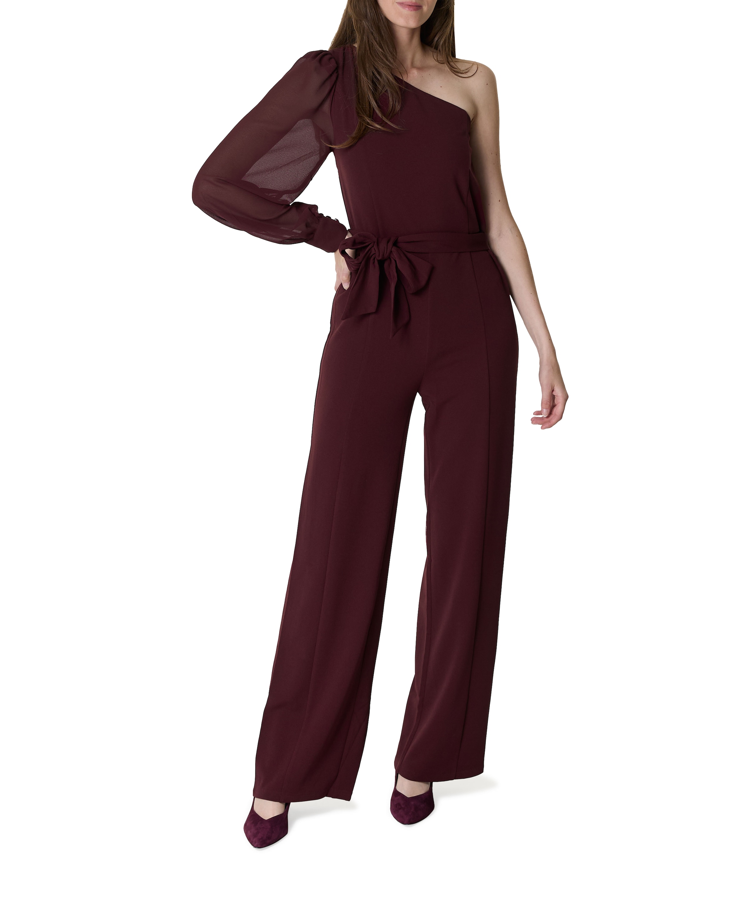 Dames jumpsuit bordeaux