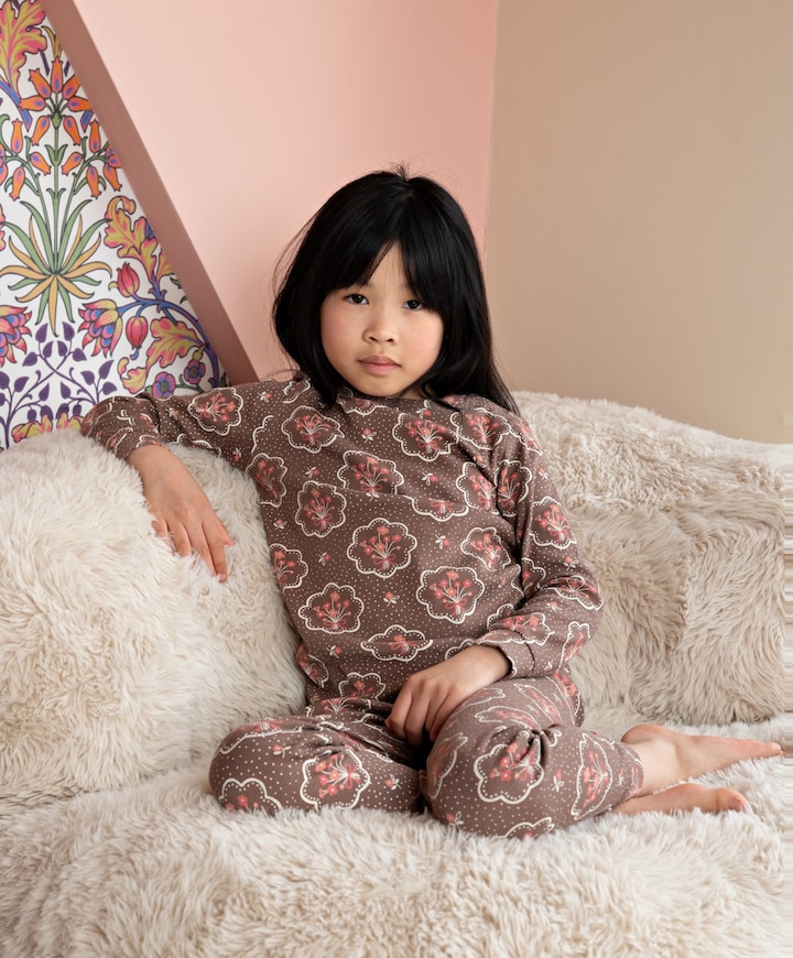 Meisjes pyjamaset bruin