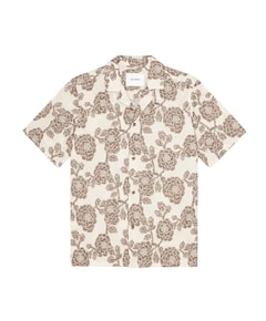 Heren overhemd korte mouw beige