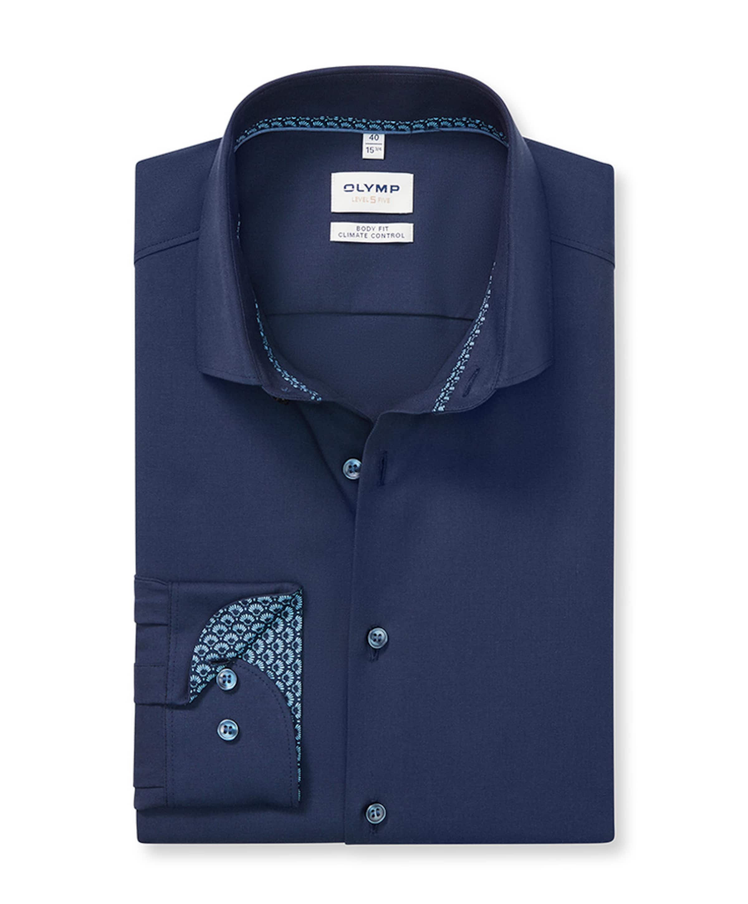 Heren overhemd lange mouw blauw