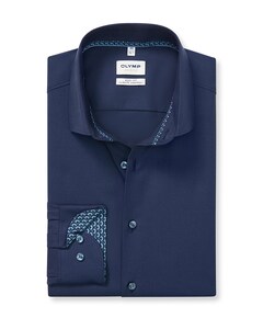 Heren overhemd lange mouw blauw