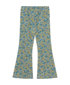 Flower rib pant meisjes broek blauw