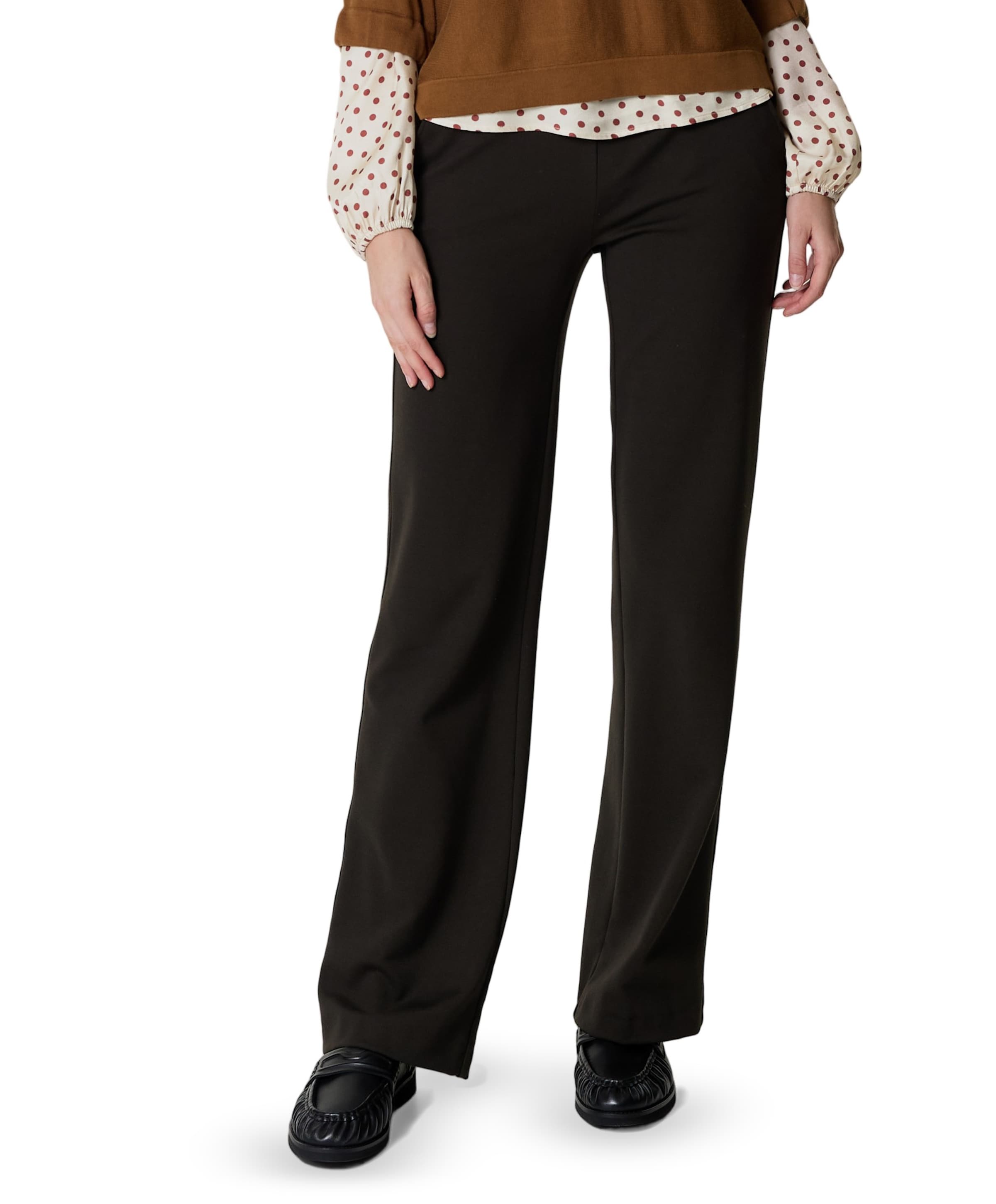 Jenny Wide Leg dames broek bruin
