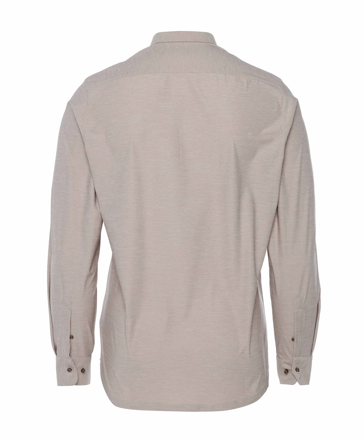 Heren overhemd lange mouw beige