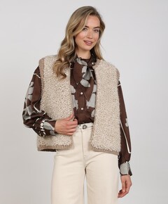 Dames gilet beige