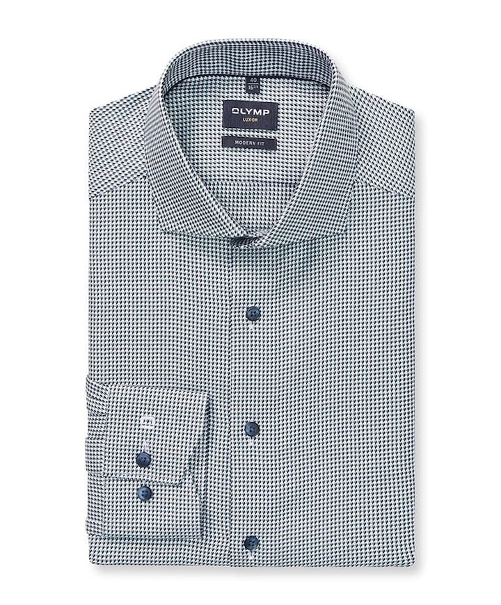 Heren overhemd lange mouw groen