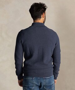 Heren trui met rits blauw