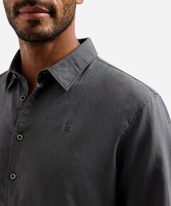 Heren overhemd lange mouw grijs