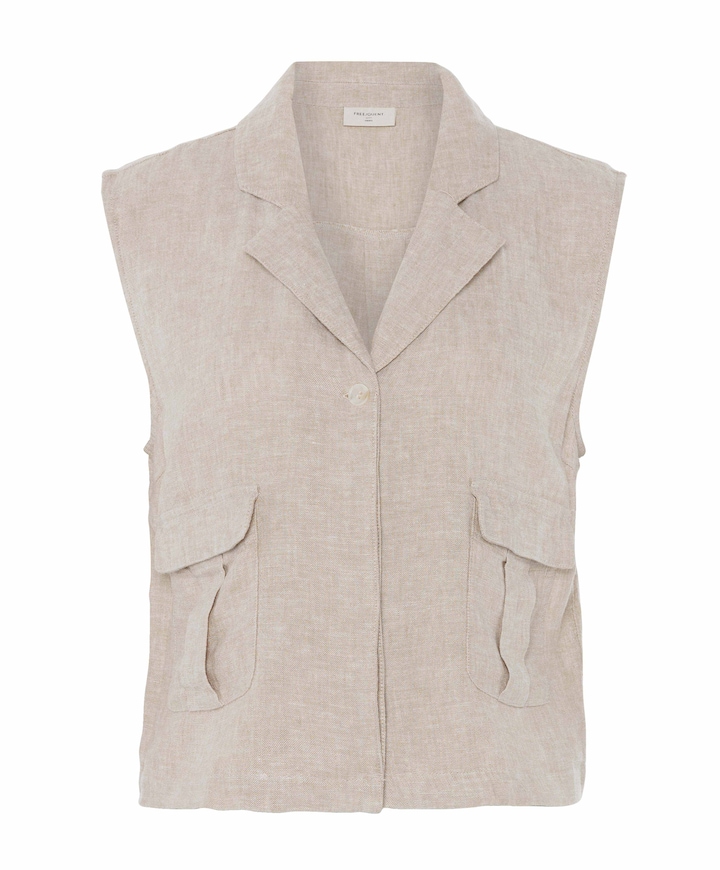Dames gilet beige
