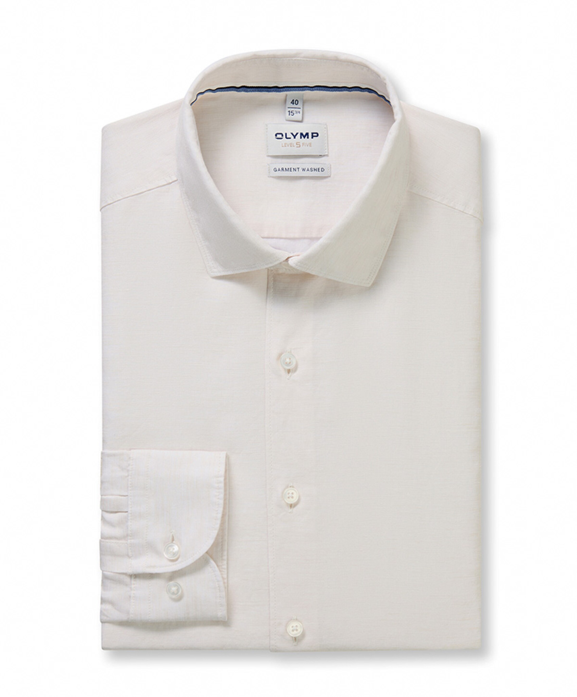 Heren overhemd lange mouw ecru