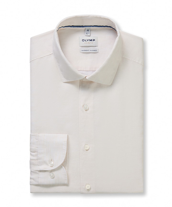 Heren overhemd lange mouw ecru