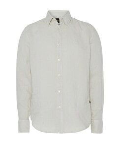 Heren overhemd lange mouw beige