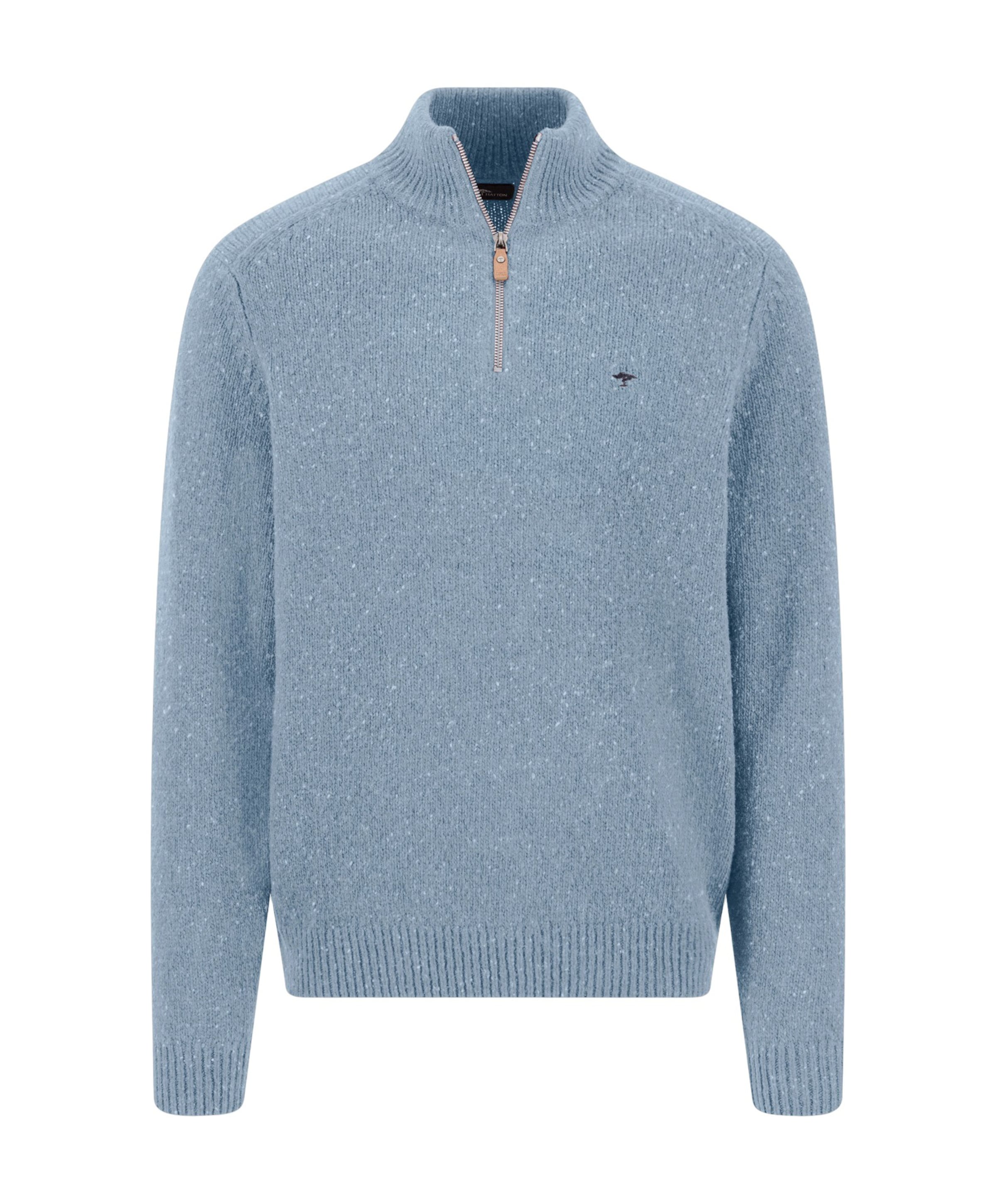 Heren trui met rits blauw