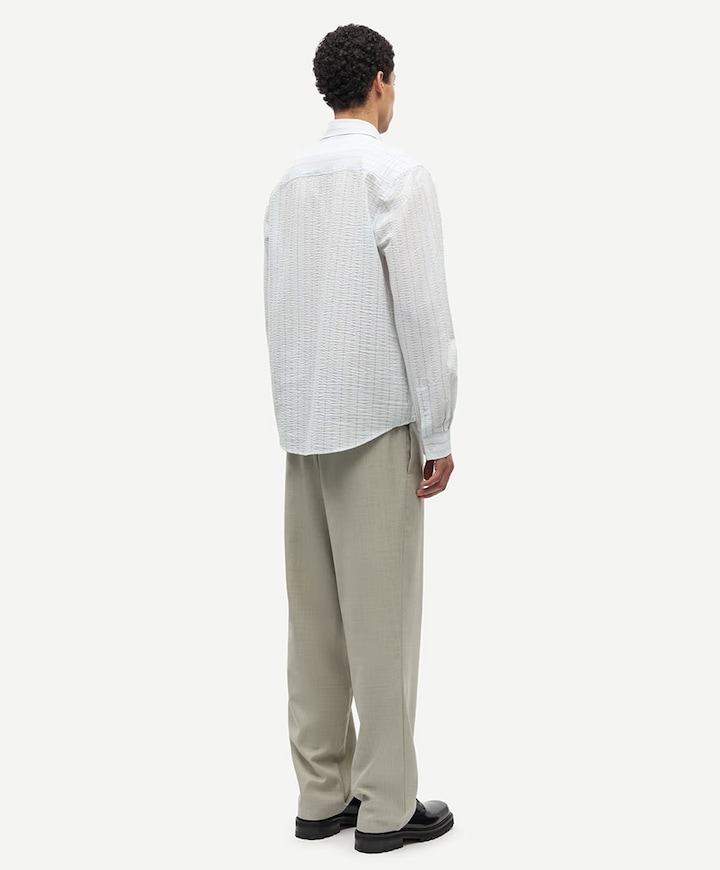 Heren overhemd lange mouw blauw