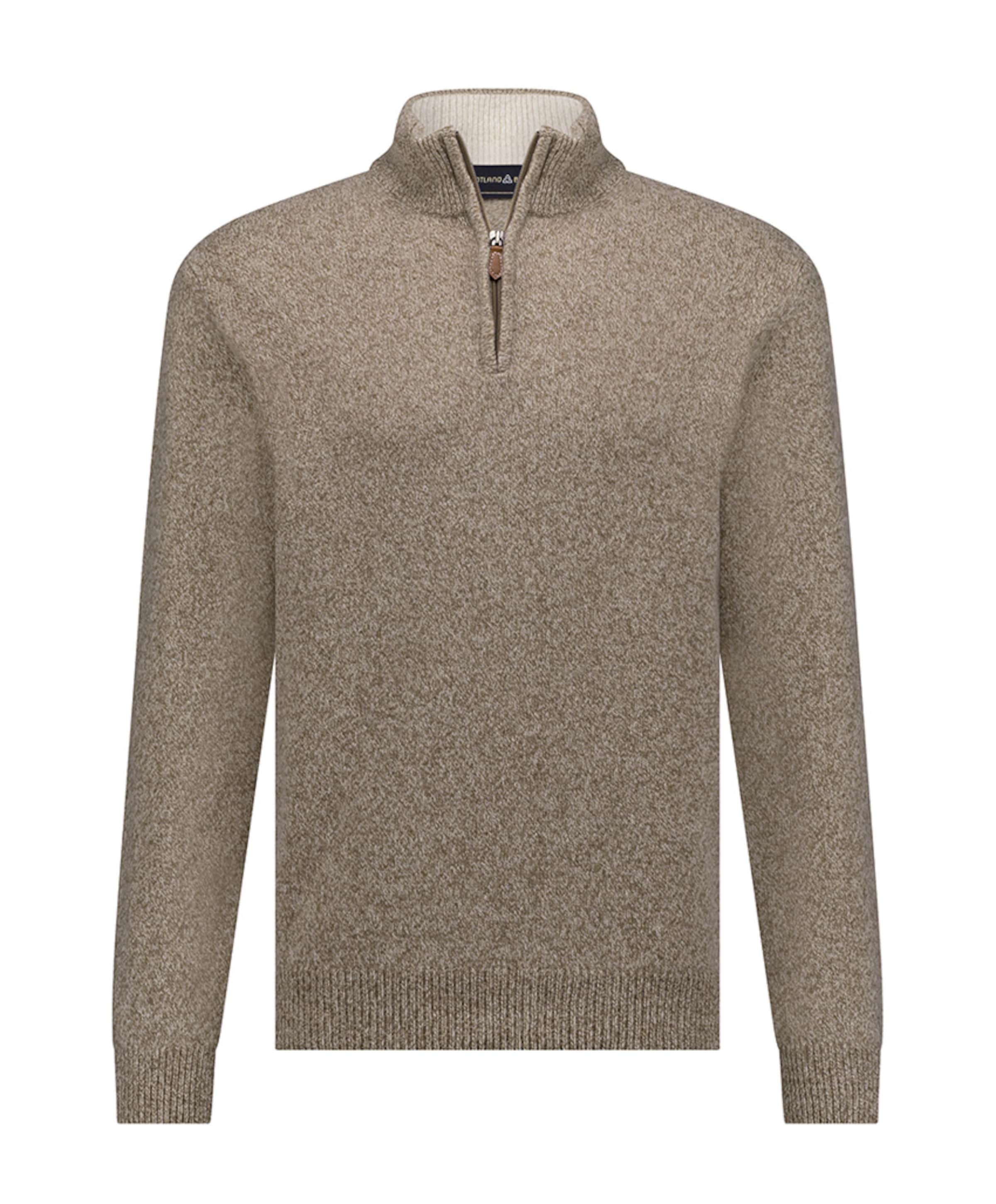 Heren trui met rits beige