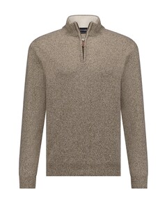 Heren trui met rits beige