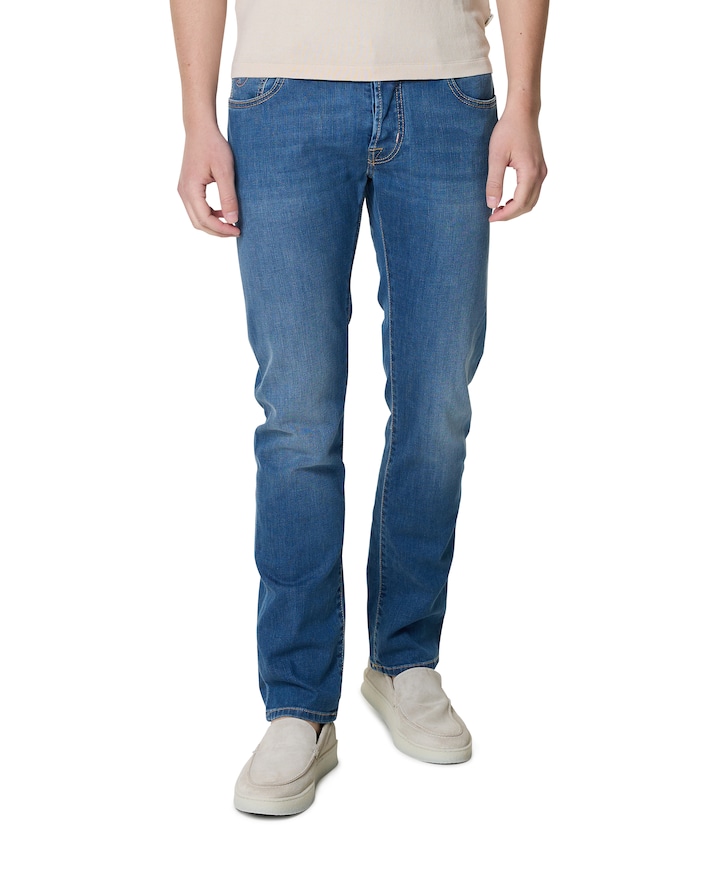 Nick Slim 5 pkt heren jeans blauw