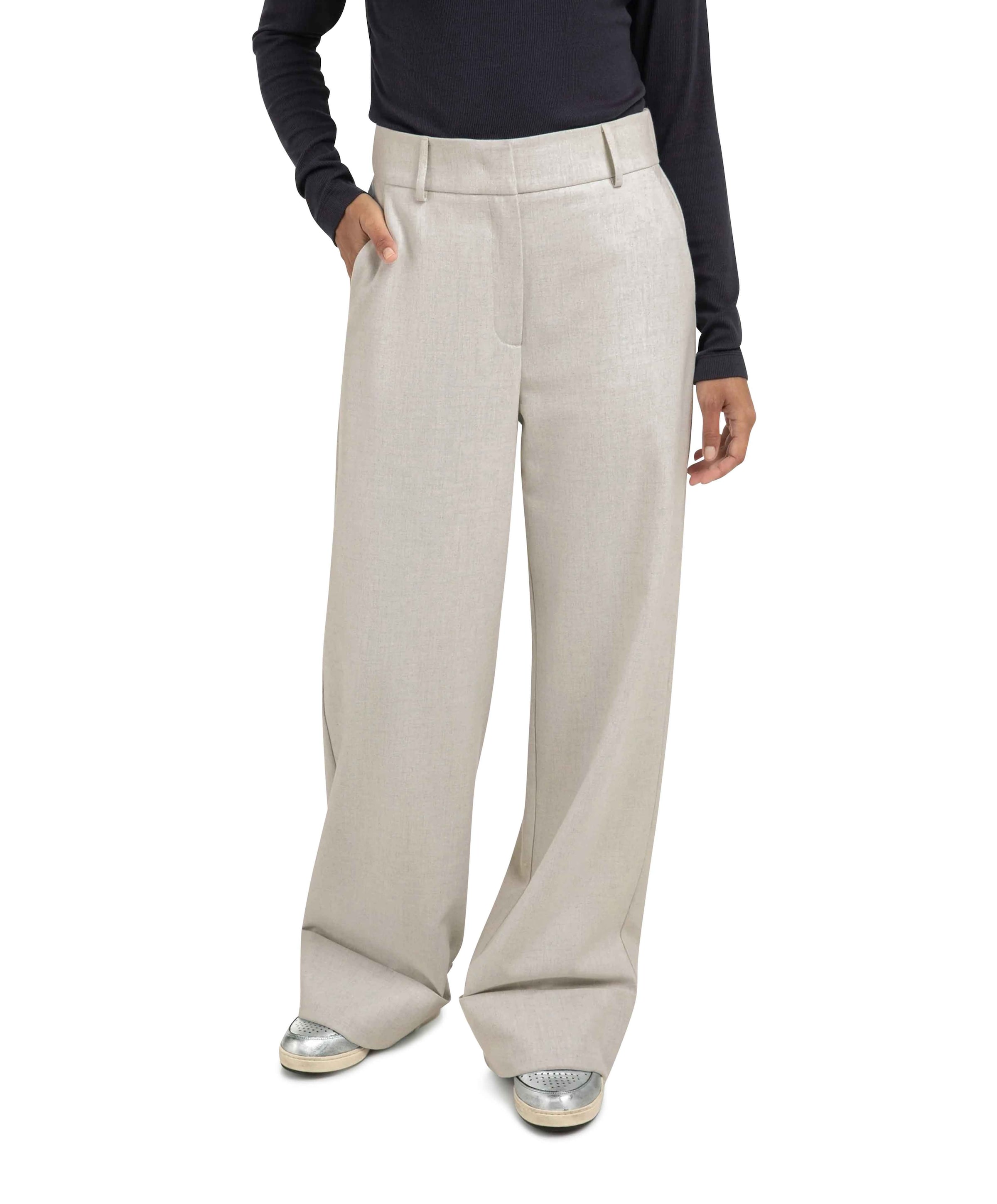 With turn-ups broek grijs