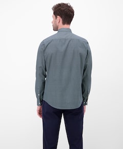 Heren overhemd lange mouw blauw