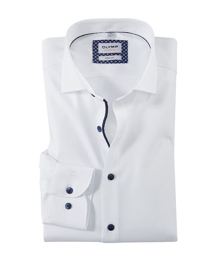 Heren overhemd lange mouw wit