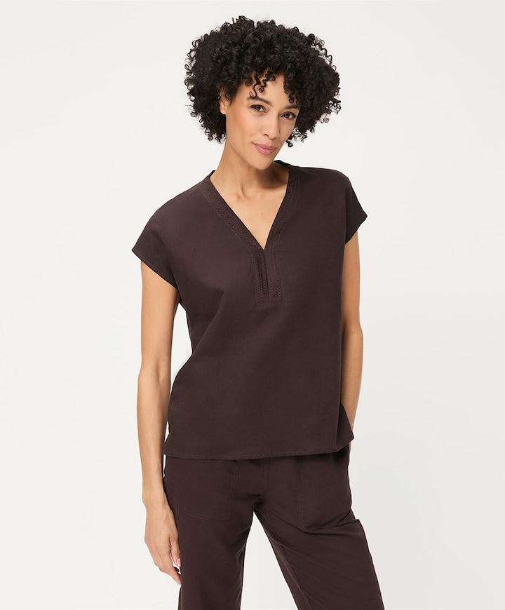 Dames T-shirt bruin