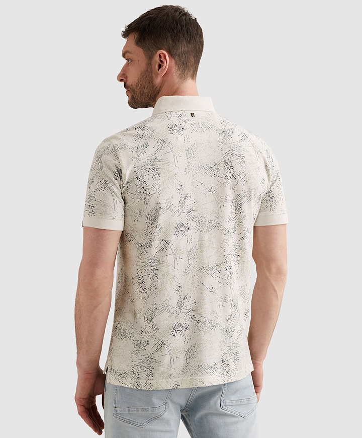 Heren polo ecru
