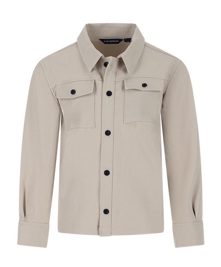 Jongens overhemd lange mouw beige