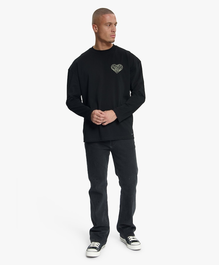 Heren longsleeve zwart