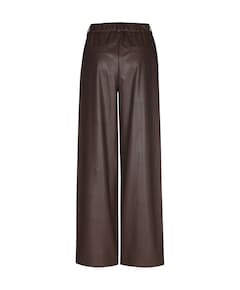 Broek-vegan leather-effen plooi dames broek bruin