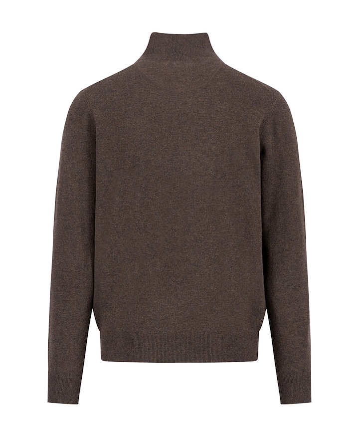 Heren trui met rits bruin