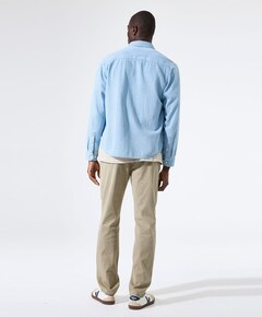 Heren overhemd lange mouw blauw