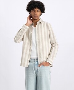 Overhemd lange mouw beige