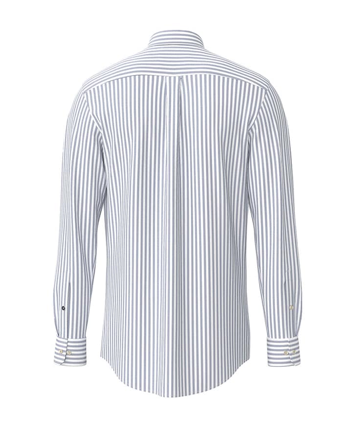 Heren overhemd lange mouw blauw